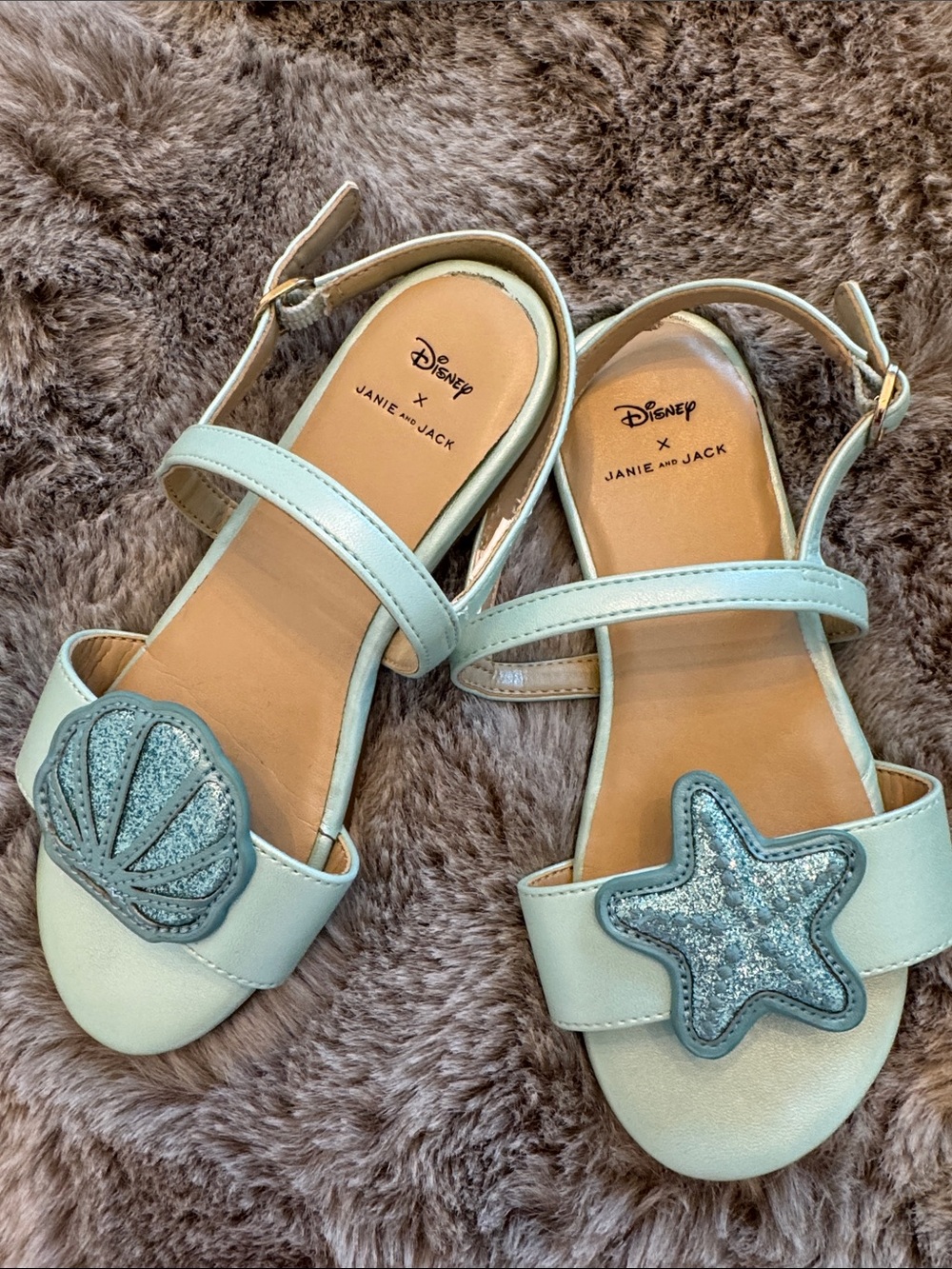 Janie and Jack Mint Green Mermaid Appliqué Sandals